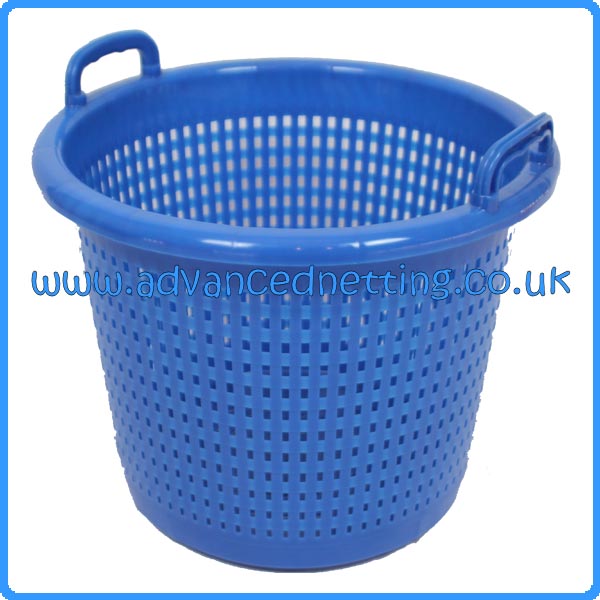 Blue Plastic 44ltr Fish Basket with Moulded Handles - Click Image to Close